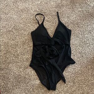 Aerie Black Full Coverage One-Piece
